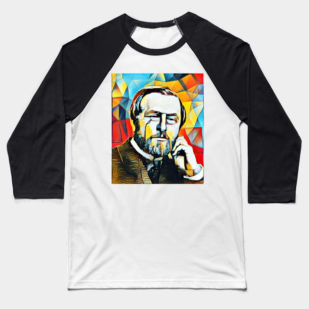 Hippolyte Taine Abstract Portrait | Hippolyte Taine Artwork 2 Baseball T-Shirt by JustLit